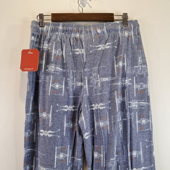 NWT Star Wars Disney Spaceship Print Blue Pajama Pants Size M - Picture 8 of 12